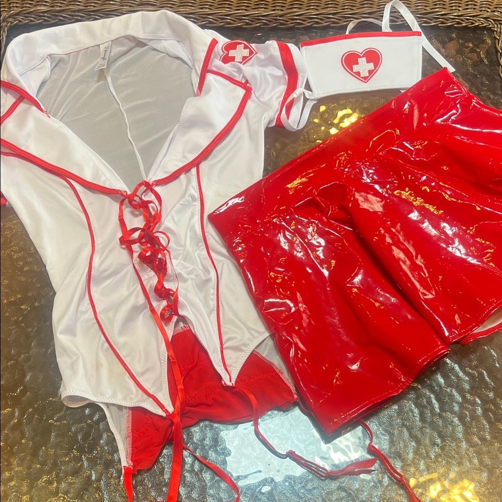 Dreamgirl Red and White Nurse Costume